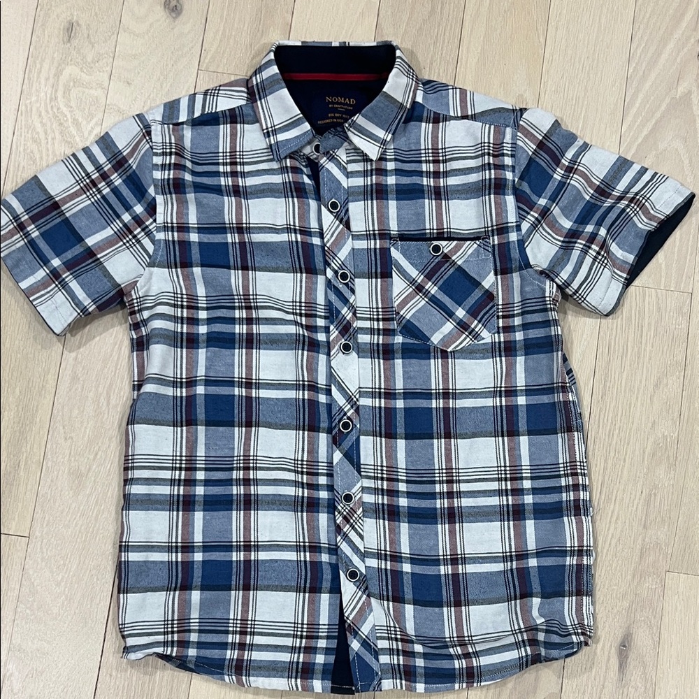 Nomad  by craft and flow Blue Plaid Kids Shirt